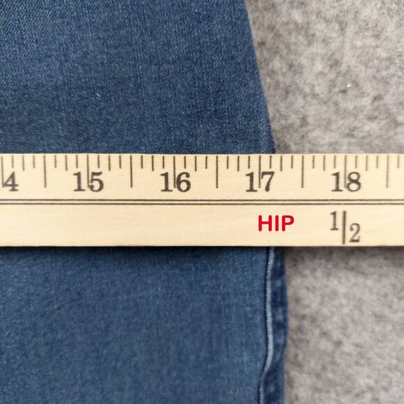 Isaac Mizrahi Live Sz 8 Stretch Denim Jeans Pull On Back Elastic Waist Bootcut - Picture 4 of 11